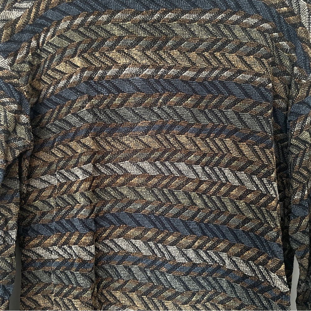 Green Herringbone Patterned Sweater - image 2